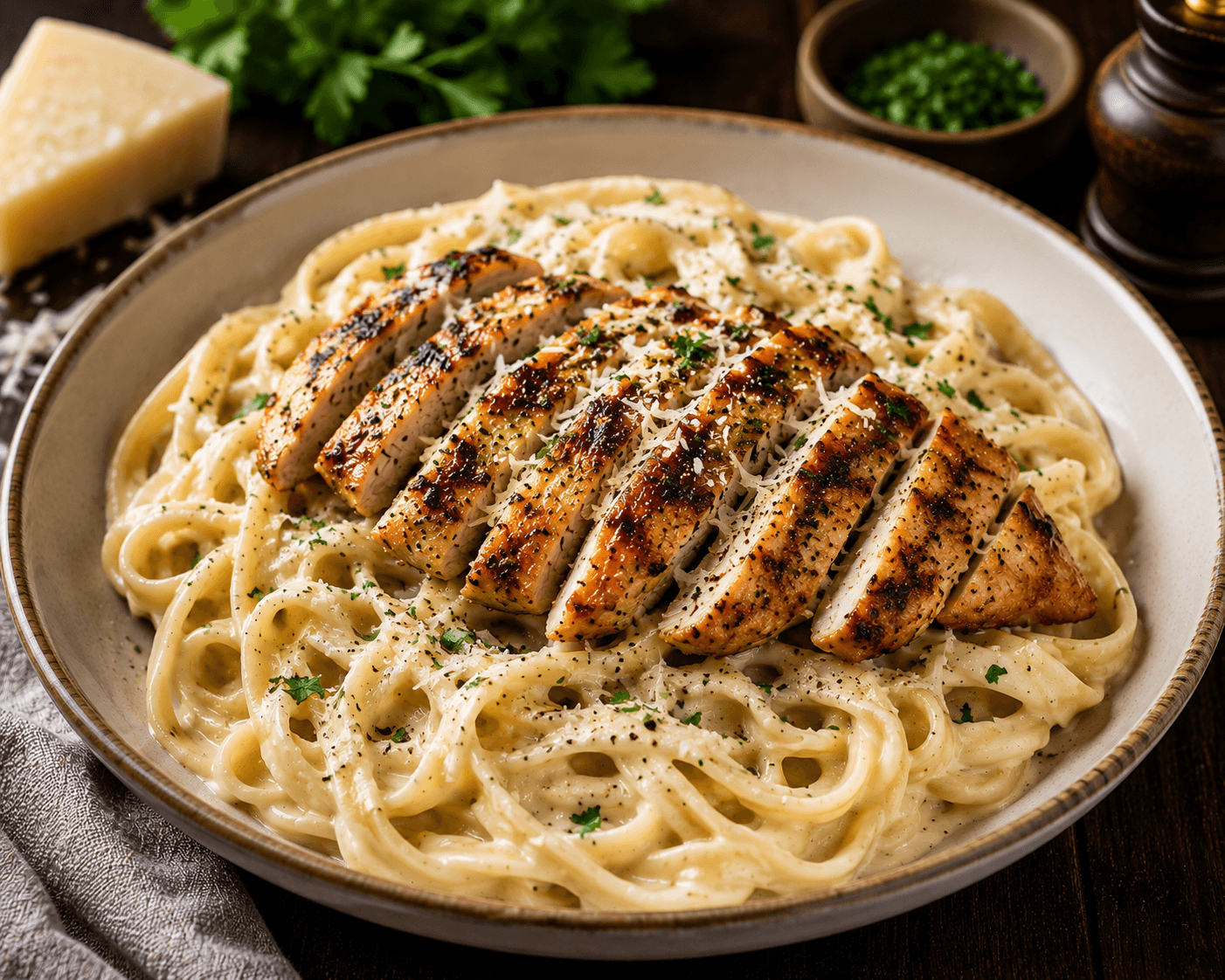 Creamy Pasta With Grilled Chicken