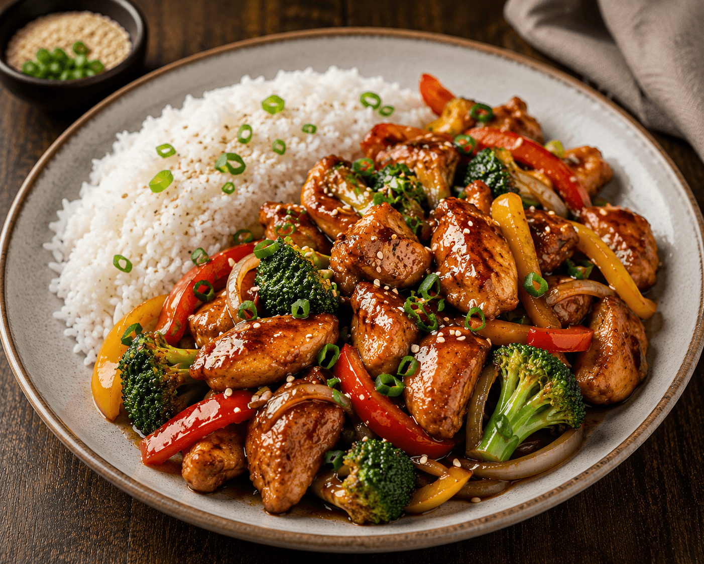 Chicken Stir-Fry With Rice And Vegetables