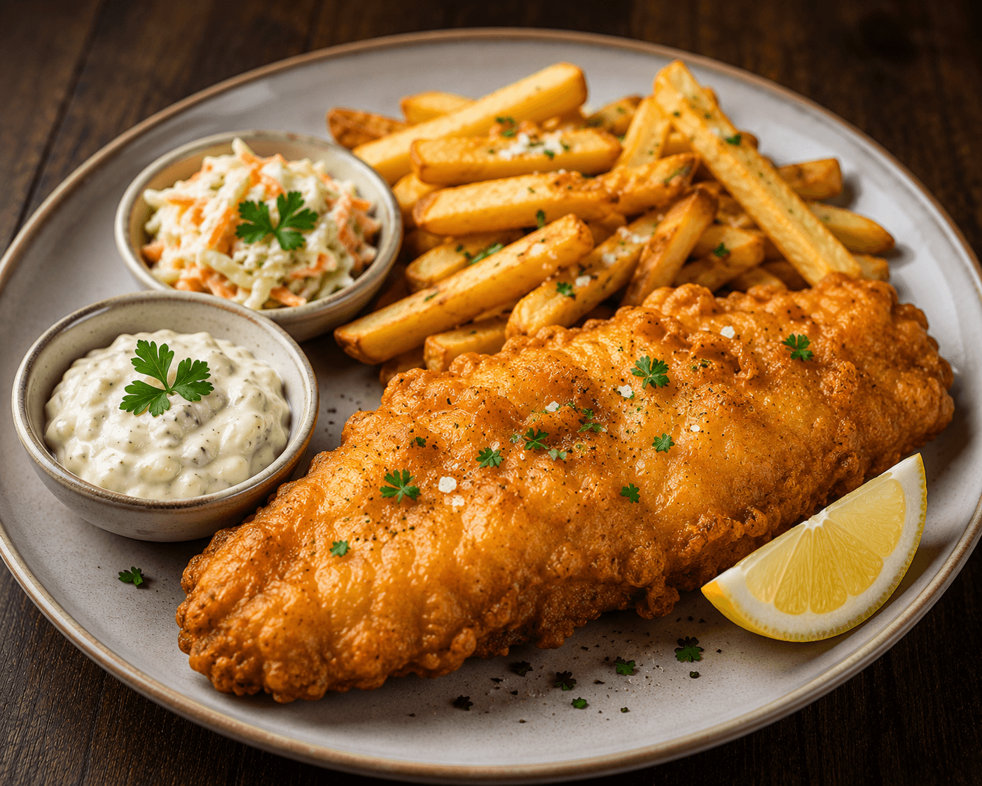 Crispy Fish And Chips Platter